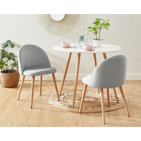 SHELL 2 chaises velours gris