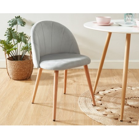 SHELL 2 chaises velours gris