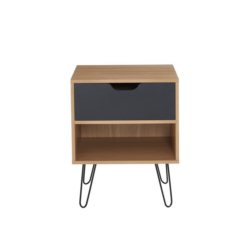 BAÏTA Lot De 2 Tables De Chevet Duo - Style Industriel Avec Tiroir