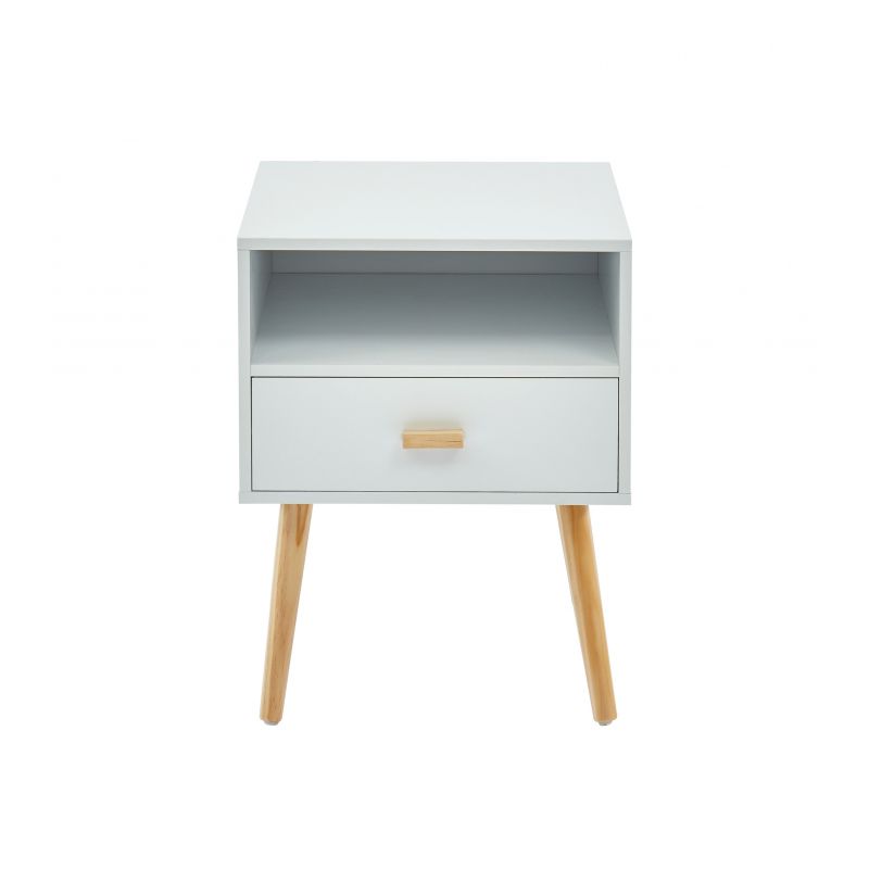 Table de chevet ULOS Blanc 1 Tiroir 1 Niche - L40cm