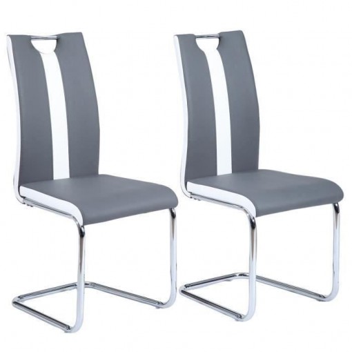 Lot de 2 chaises grises JADE grises