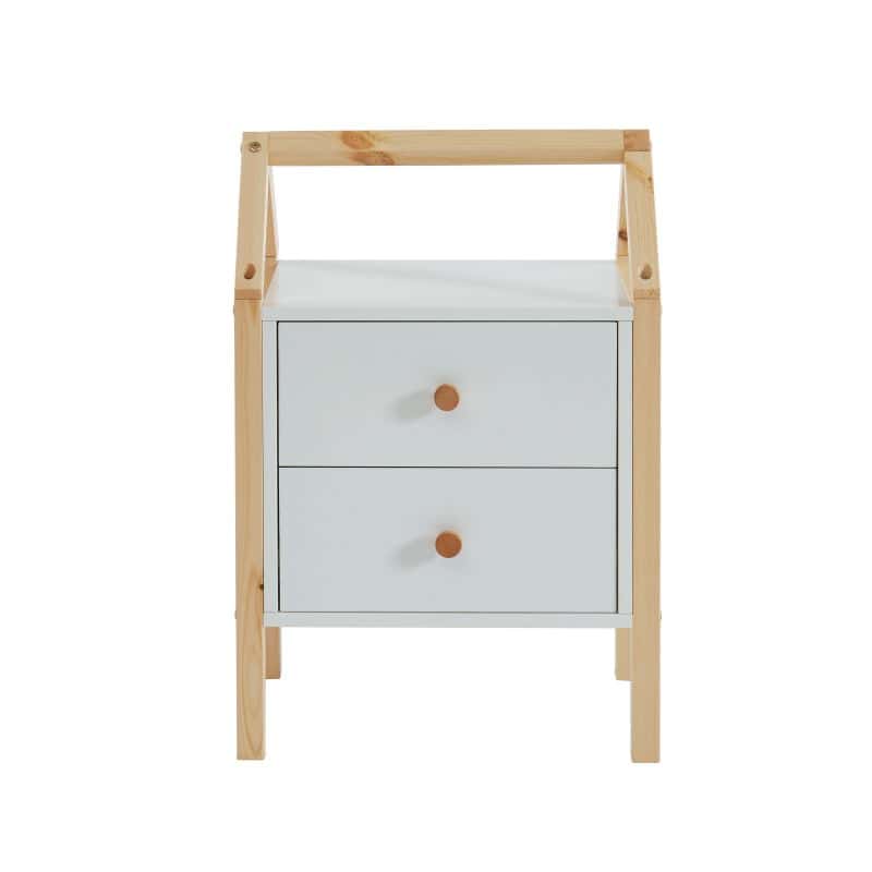 Table de chevet TINY blanc 2 tiroirs