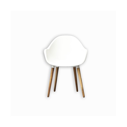 KIRA2BL Lot 2 chaisescoloris blanc plastique et pieds bois