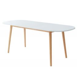 Table extensible ERIKA - laqué blanc mat - L160-200cm