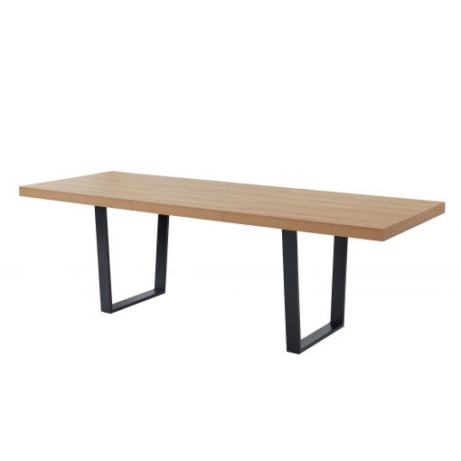 Table extensible FELIX Effet chêne et pieds en métal L180-240cm