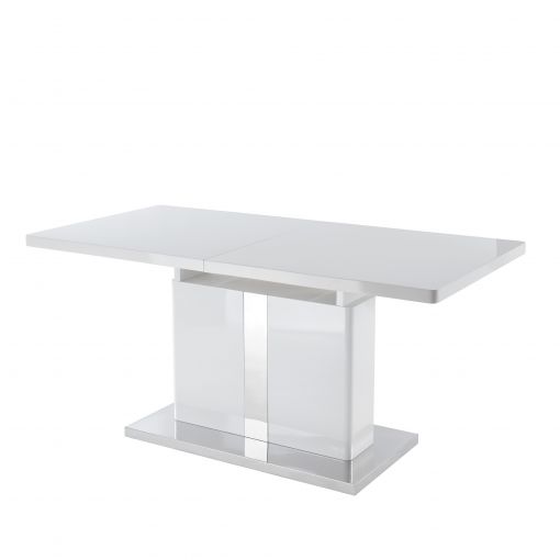 Table Extensible JADE Laqué Blanc Brillant L160-220cm