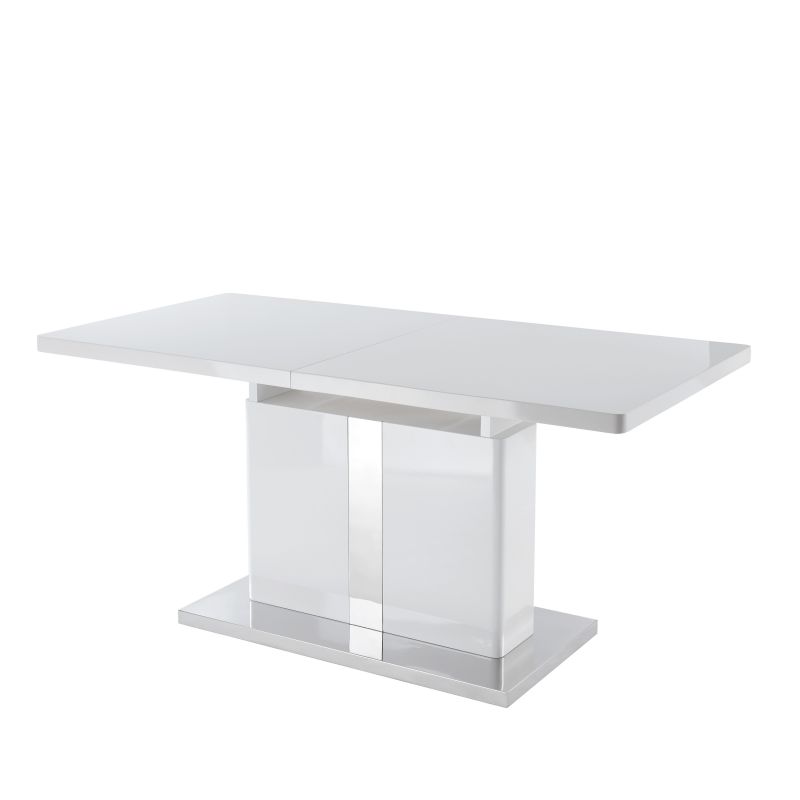 Table Extensible JADE Laqué Blanc Brillant L160-220cm
