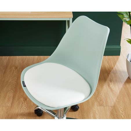 Chaise de bureau PANTONE À roulettes - Vert menthe L49cm