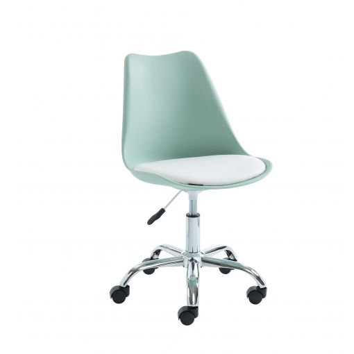 Chaise de bureau PANTONE À roulettes - Vert menthe L49cm