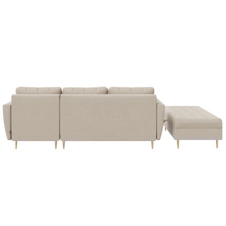 Canapé d'angle HONORE tissu sable convertible 3 places 