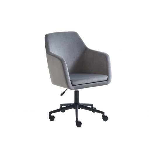 Chaise de bureau LOOP pivotante et ajustable en velours gris