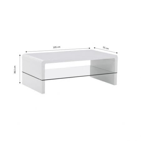 Table basse PRIMISlaqué blanc brillant L105cm
