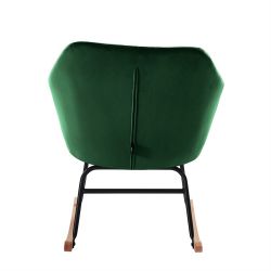 Fauteuil HILDA en velours vert rocking chair
