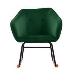 Fauteuil HILDA en velours vert rocking chair