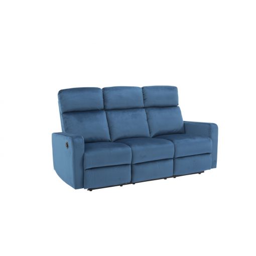 Canapé relax LOVA en velours bleu foncé avec fonction électrique