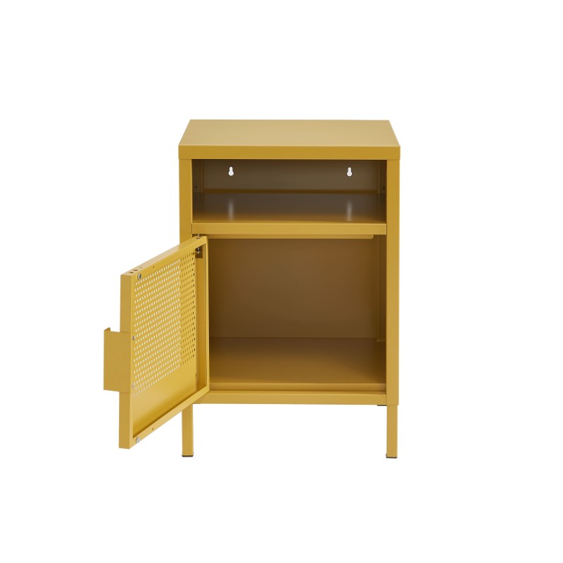 Table de chevet PANTONE métal jaune moutarde l40cm