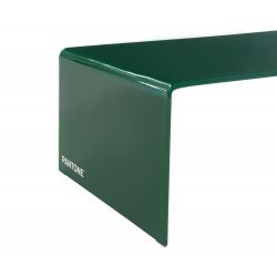 Table basse PANTONE verre courbé vert olive 120cm
