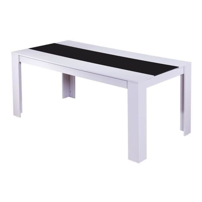 Table de séjour DAMIAnoir et blanc140cm