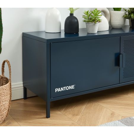 Meuble tv PANTONE métal bleu nuit 120 cm