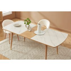 Table extensible LEON céramique effet marbre 200cm