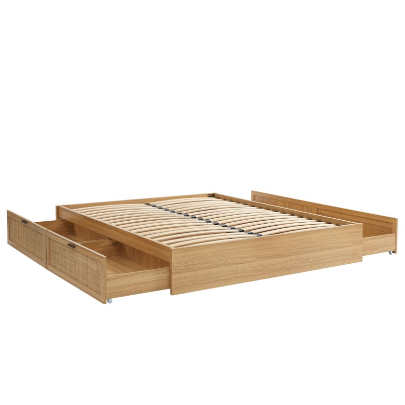 Cadre de lit en merisier massif pour matelas 140x190 cm | Greenweez