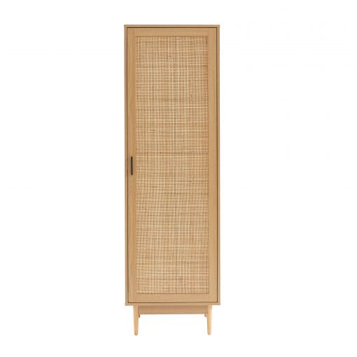 Armoire AMANA effet chêne et cannage rotin 1 porte h180cm