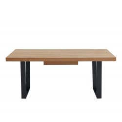 Table extensible FELIXeffet chêne et métal noir180 à 240cm