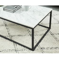 Table basse TELMA marbre blanc naturel 120cm