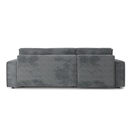 Canapé d'angle MIRA convertible et réversible velours côtelé gris