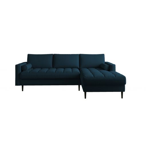 Canapé d'angle MAEL Cacharel en tissu bleu foncé fixe