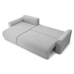 Canapé d'angle NOVA convertible tissu gris 4 places