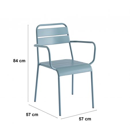 Lot de 2 chaises PANTONE en aluminium bleu givré