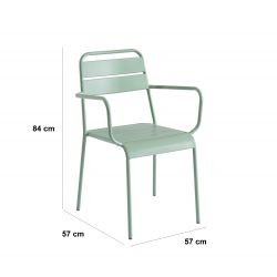 Lot de 2 chaises PANTONE en aluminium vert menthe