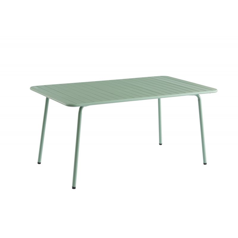 Table de jardin PANTONE en acier vert menthe 160x190 cm