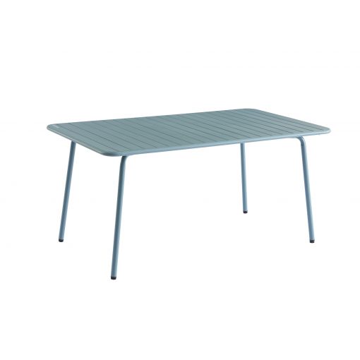 Table de jardin PANTONE en acier bleu givré 160x190 cm