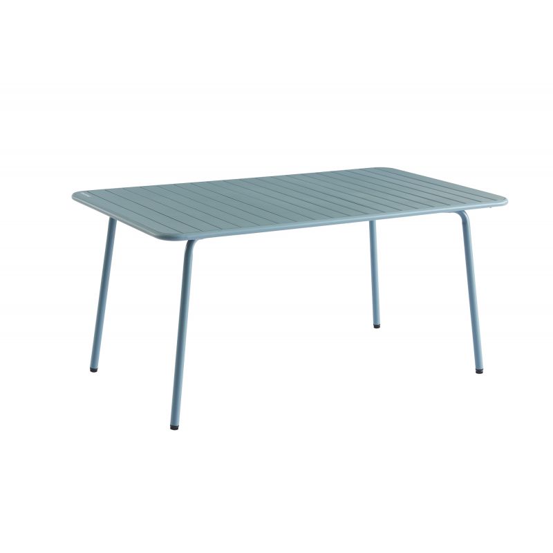 Table de jardin PANTONE en acier bleu givré 160x190 cm