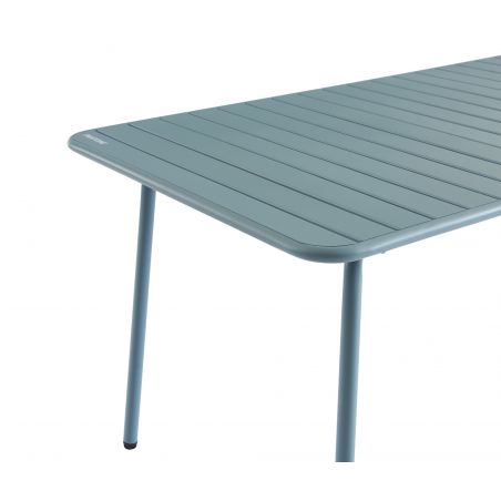 Table de jardin PANTONE en acier bleu givré 160x190 cm