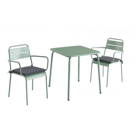 Table de jardin PANTONE en acier vert menthe 70x70 cm