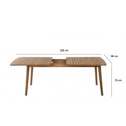 Table de jardin SALMA extensible en bois d'acacia 180/230 cm