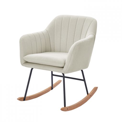Fauteuil ELSA tissu beige rocking chair