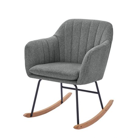 Fauteuil ELSA tissu gris rocking chair