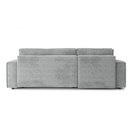 Canapé d'angle MIRA convertible et réversible velours côtelé gris clair