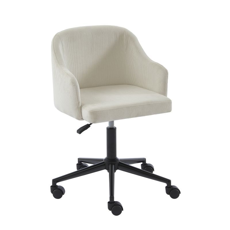 Fauteuil BARNABE en velours côtelé beige