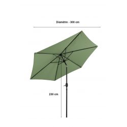 Parasol droit PANTONE en aluminium et acier - toile vert menthe
