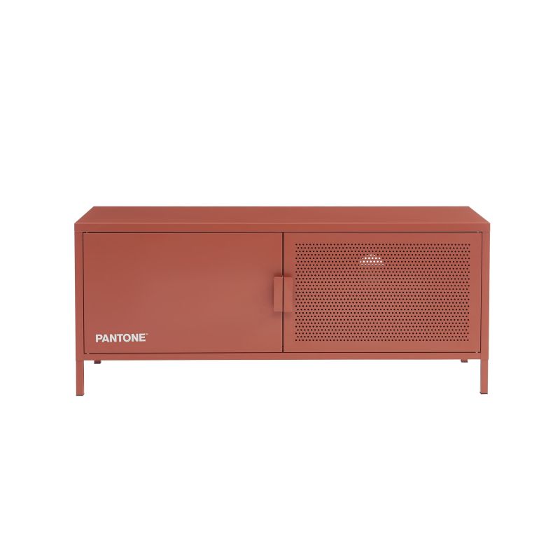 Meuble tv PANTONE métal terracotta 120cm