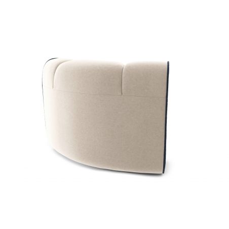 Chauffeuse d'angle LEONIE fixe velours beige 1 place