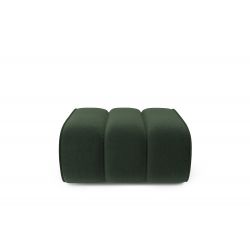 Canapé droit avec pouf LEONIE fixe velours vert sapin 4 places