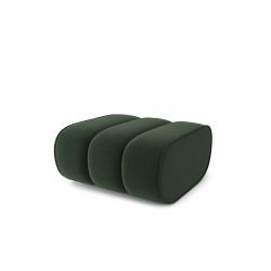 Canapé droit avec pouf LEONIE fixe velours vert sapin 3 places