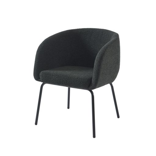 Fauteuil BELEM en tissu bouclette anthracite