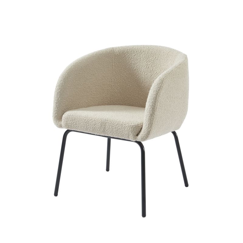 Fauteuil BELEM en tissu bouclette beige